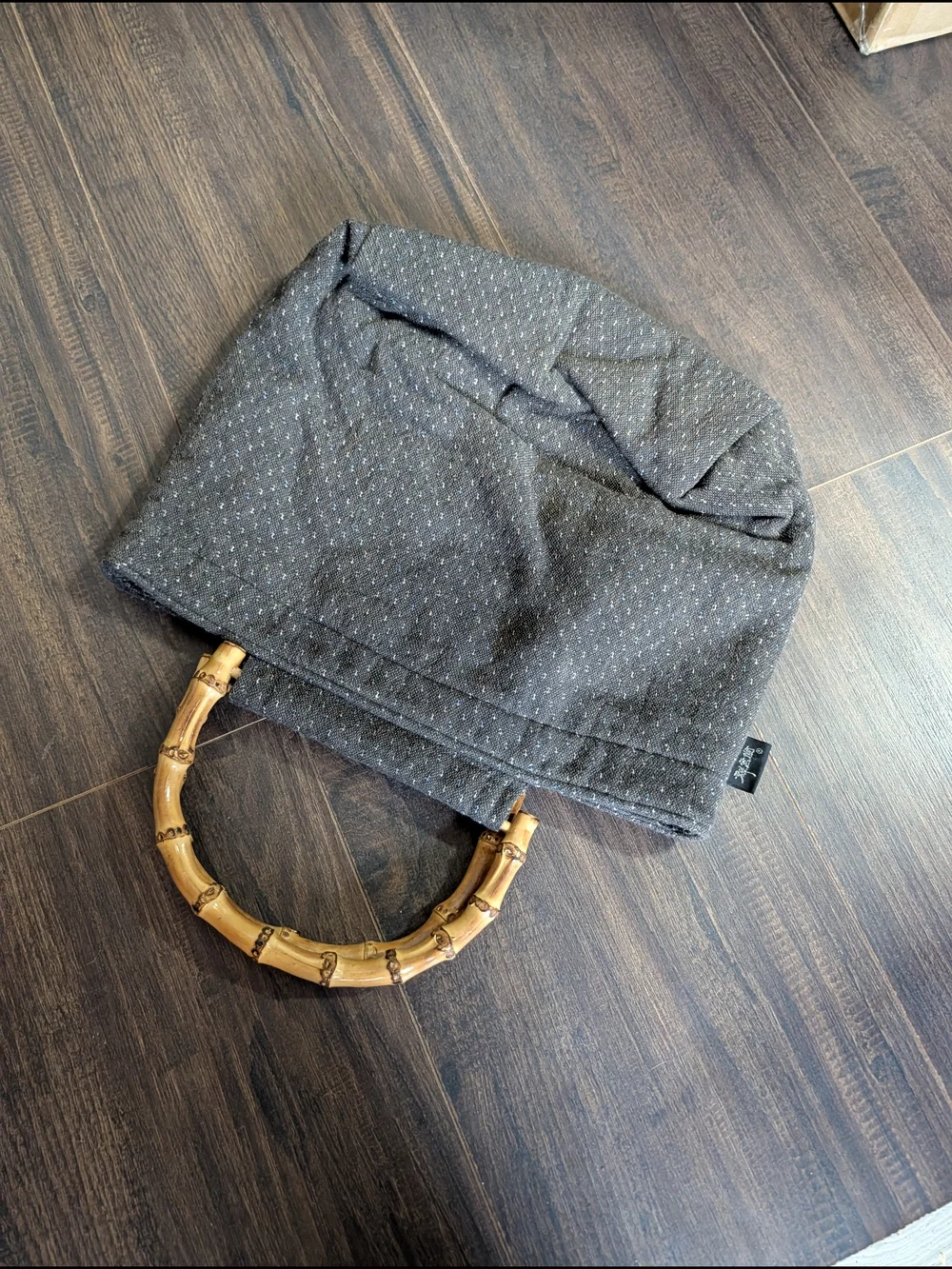 Suiran Kobo Handmade Japanese Woven Sashiko Bamboo Top Handle Handbag Bag